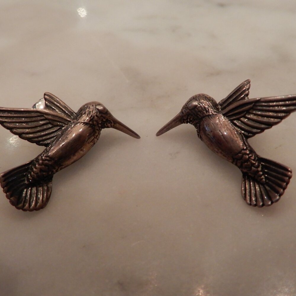 Kabana Vintage Silver Humming Bird Earrings
